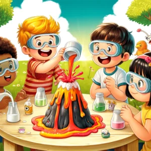 DALL·E-2024-11-26-07.53.45-A-vibrant-and-playful-cartoon-style-illustration-of-children-conducting-a-scientific-experiment-called-Volcano-of-Lava.-The-scene-features-a-small-g-300x300 Dicas para Pais e Educadores