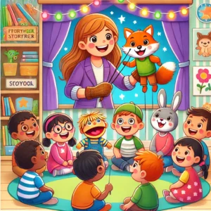 DALL·E-2024-11-29-08.13.07-A-charming-and-colorful-cartoon-style-illustration-depicting-a-fun-and-engaging-storytelling-session-for-preschool-children-using-puppets.-The-setting-300x300 Dicas para Pais e Educadores