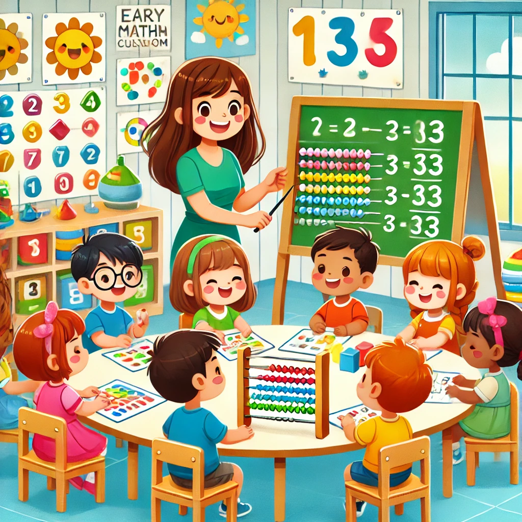 DALL·E-2024-12-16-08.26.52-A-cheerful-and-colorful-illustration-depicting-young-children-in-a-classroom-engaging-with-mathematics-in-a-fun-and-interactive-way.-The-scene-include Matemática