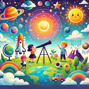 DALL·E-2024-12-22-10.48.16-A-vibrant-and-playful-illustration-for-early-childhood-education-depicting-space-exploration-and-natural-phenomena.-The-scene-includes-children-observ-300x300 Ciências Naturais